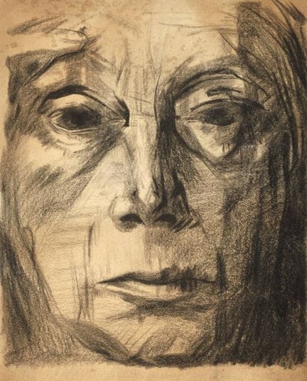 女人的头像
根据凯特-科尔维茨（Käthe Kollwitz）的自画像绘制，敏感的素描，娴熟的光线处