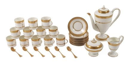 Royal Worcester, Angleterre : somptueux service à 