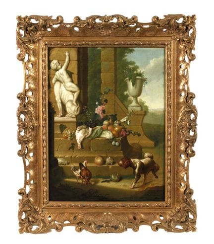 Pieter Jacob Horemans, bodegón barroco con perro «