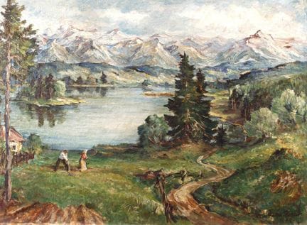 Anton Richter, Paesaggio estivo di collina 
scena 