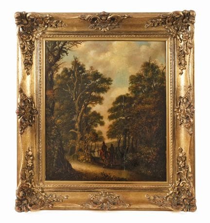 Jacob Hofstra, Paisaje con jinetes 
dos hombres a 