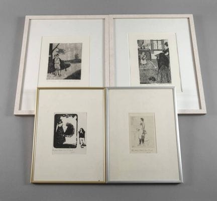 阿尔伯特·埃伯特，版画合集
四件作品，包括：《持扇女士与坐着的女子》，石版画，布拉德/斯图拉作品目录
