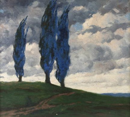 G. Günther, Pioppi blu
tre pioppi nei toni del blu