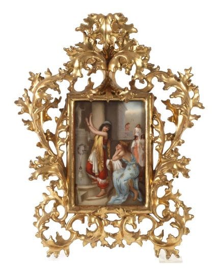 Plaque illustrée « Offrandes » dans un cadre flore