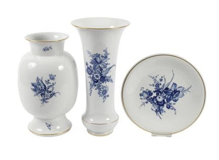 Meissen : trois grandes pièces décoratives « Fleur