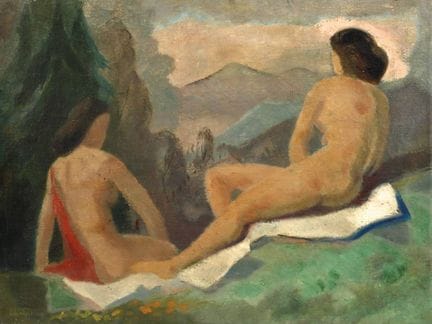 Paul Schmolling, Due nudi di schiena nel paesaggio