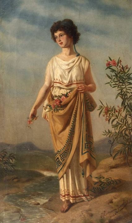 Hermann Junker, Flora
Giovane Flora in piedi accan
