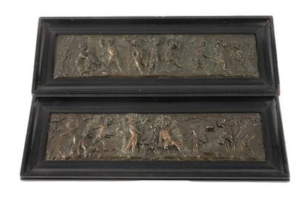 Paire de tableaux en relief français
2e moitié du 