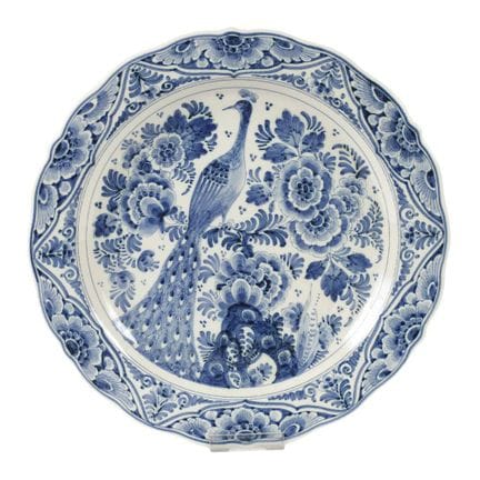 Assiette de Delft à motif de paon
probablement « D