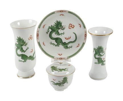 Ensemble de Meissen « Grüner Mingdrache » 
quatre 