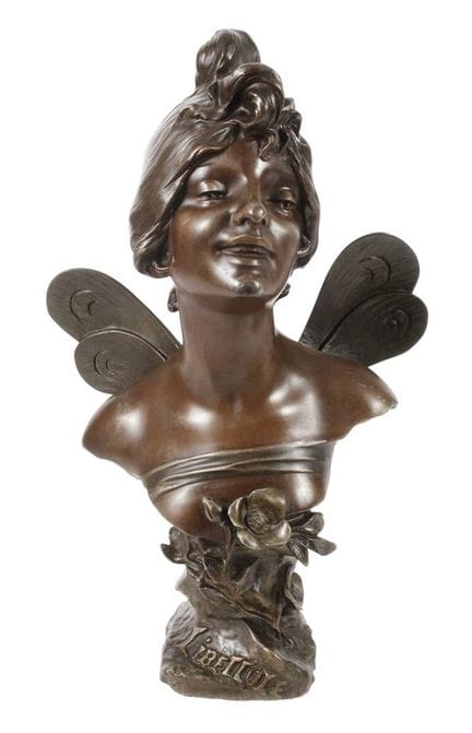 Julien Caussé, buste « Libellule »
vers 1900, sign