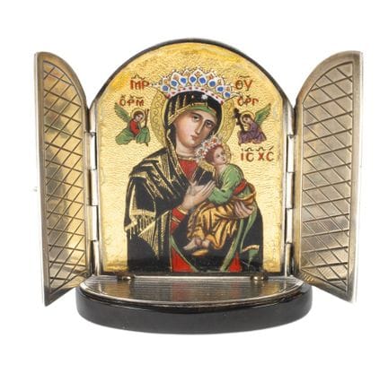 Icône de voyage miniature en argent
XXe siècle, ar