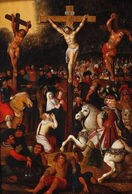 según Louis de Caullery, escena de la crucifixión 