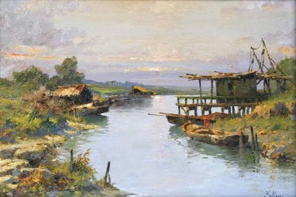 Claudio Pallini, "Tramonto sul fiume ..." 
paesagg