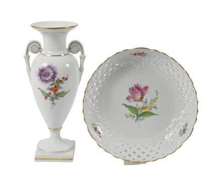 Vase de Meissen et coupelle ajourée « Fleur 2 »
ma