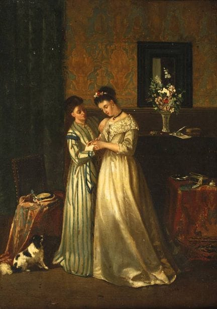 da Louis Lampe, Donne nel salotto  
Giovane donna 