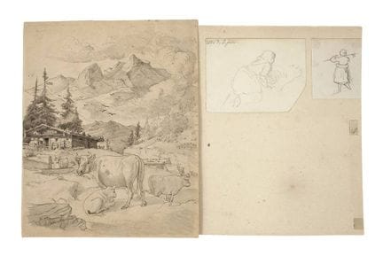 Franz Albert Venus, atribuido, tres bocetos:
dos d