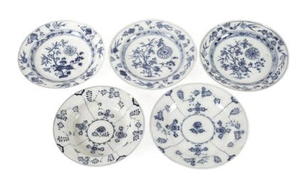 Lot d'assiettes anciennes de Meissen « Blaumalerei