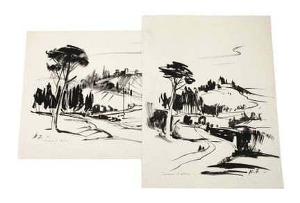 Manfred Feiler, dos dibujos
paisajes montañosos co