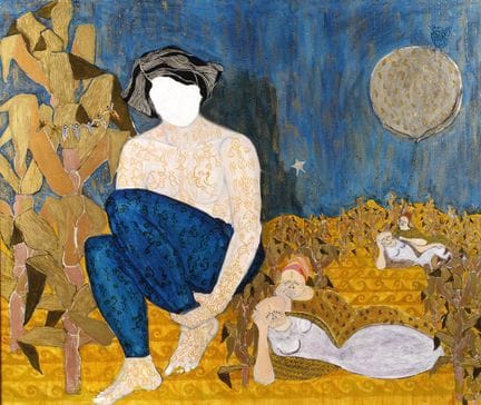 Donne in un campo di mais 
Donne che riposano in u