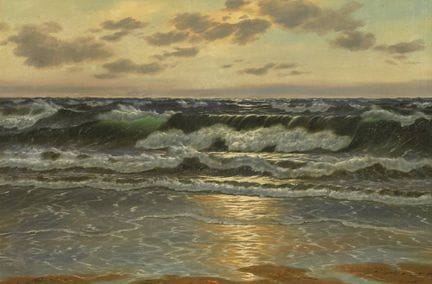 Le onde del mare al tramonto
Vista dalla spiaggia 