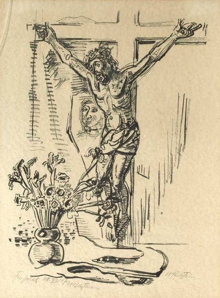 Max Pechstein, «El Cristo campesino»
Jesús crucifi