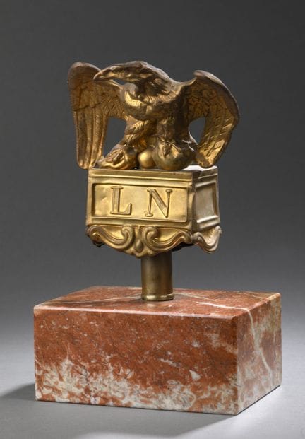Napoleon III-era standard eagle on a marble base
T