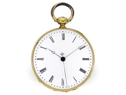 Taschenuhr: feine 18K Ankeruhr mit unabhängiger, a