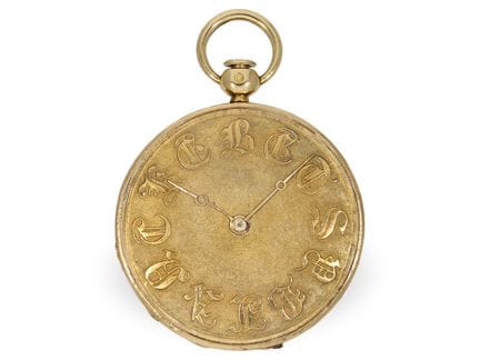 Taschenuhr: feine Spindeluhr mit Repetition und Ru