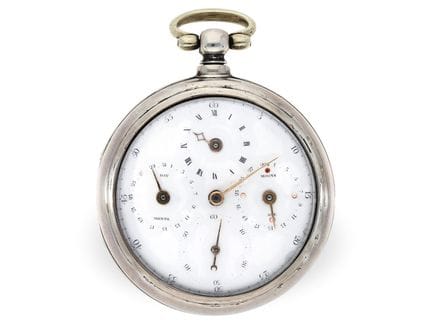 Taschenuhr: interessante astronomische Spindeluhr 