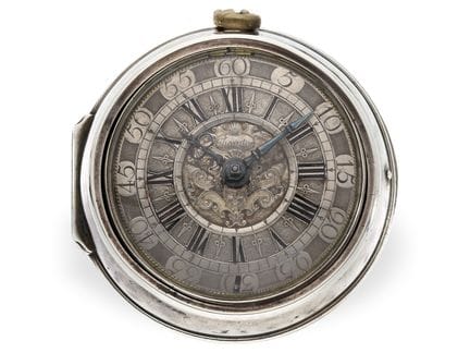 Taschenuhr: frühe englische Sackuhr um 1695, Thorn