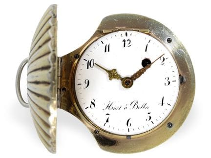 Taschenuhr: große, sehr schöne Formuhr "Muschel" ,