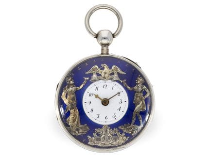 Taschenuhr mit Figurenautomat Jacquemart, um 1820: