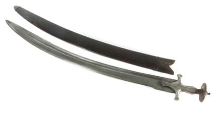 Tulwar Indien, 18./19. Jh., gekrümmte, schwere Rüc