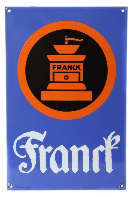 Franck Coffee Enamel Sign, 1930s, rolled edges, st