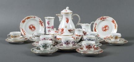 "Rich Dragon" Meissen coffee/mocha set, 20th centu