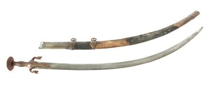 Pulwar mit schlanker Damaszenerklinge 18./19. Jh.,