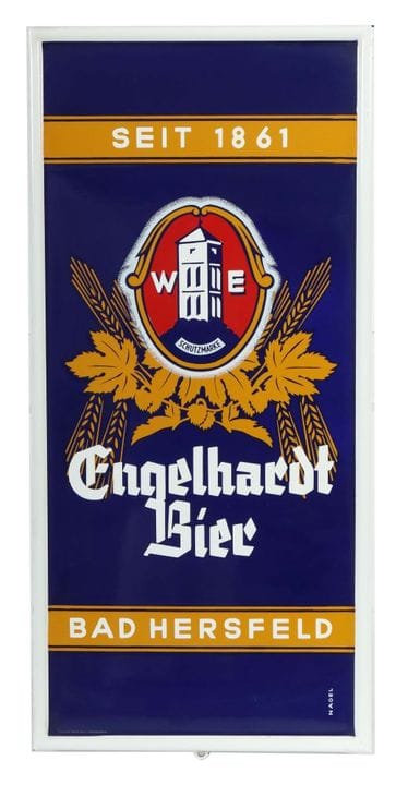 Engelhardt Beers Bad Hersfeld enamel sign, ca. 195