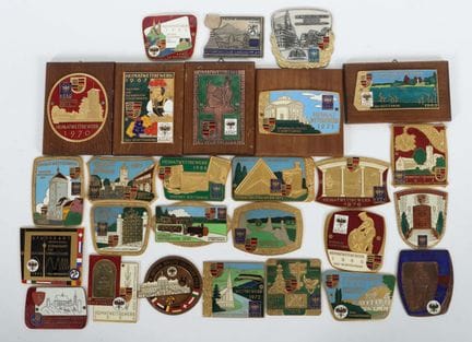 Assortment of ADAC badges, including some from the