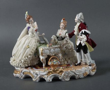 Elegant social scene in Unterweißbach, 20th centur