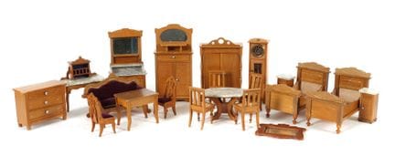 Meubles de maison de poupée, 1er tiers à la moitié
