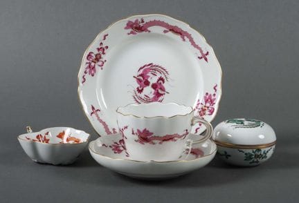 "Rich Dragon" Meissen coffee service pieces, 20th 