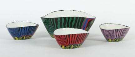 Four bowls “The Magic Garden” by Friedensreich Hun