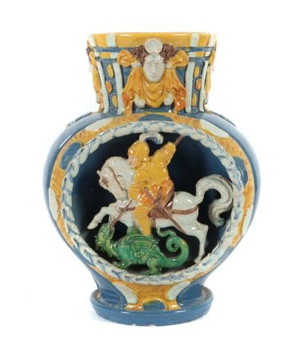 Ornamental vase depicting St. George; Southern Ger