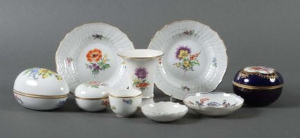 Porcelain set with floral designs, Meissen, 19th/2