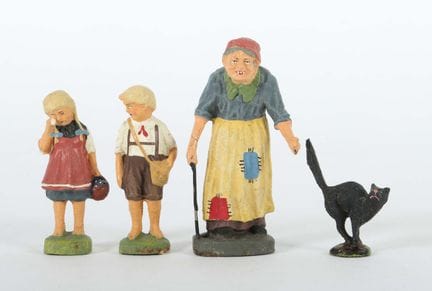 4 figurines en Elastolin, Allemagne, XXe siècle, p