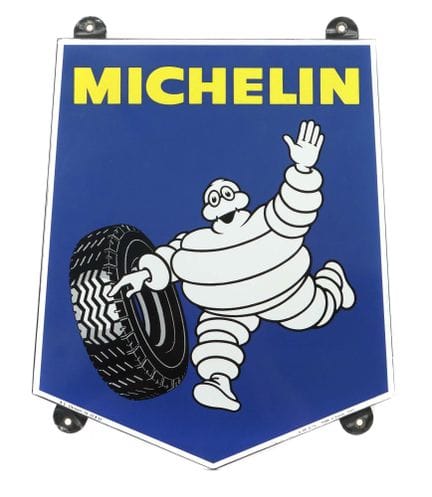 Michelin enamel sign, probably 1969, coat-of-arms 