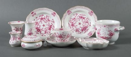 "Indian Purple" Meissen coffee service pieces, aft