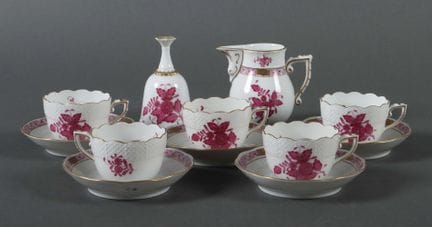 Three different Meissen coffee cup sets, 20th cent