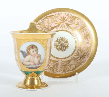 Cup and saucer, KPM, Berlin, circa 1815. Porcelain